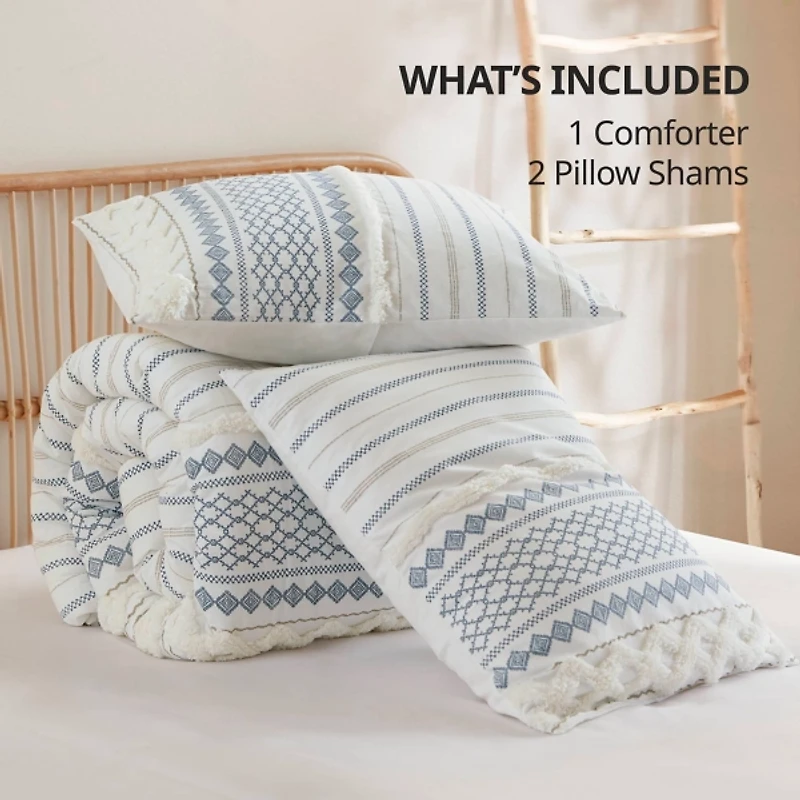 Ink + Ivy Blue Imani 3-pc. Queen Comforter Set