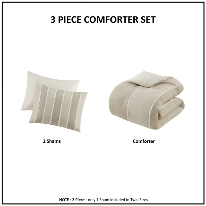 Ink + Ivy Tan Shay 3-pc Full/Queen Comforter Set
