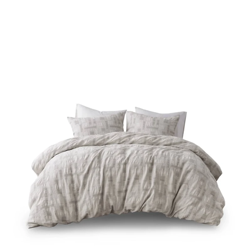 Ink + Ivy Gray Patch 3-pc. King Duvet Cover Set