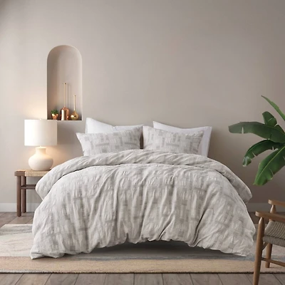 Ink + Ivy Gray Patch 3-pc. King Duvet Cover Set