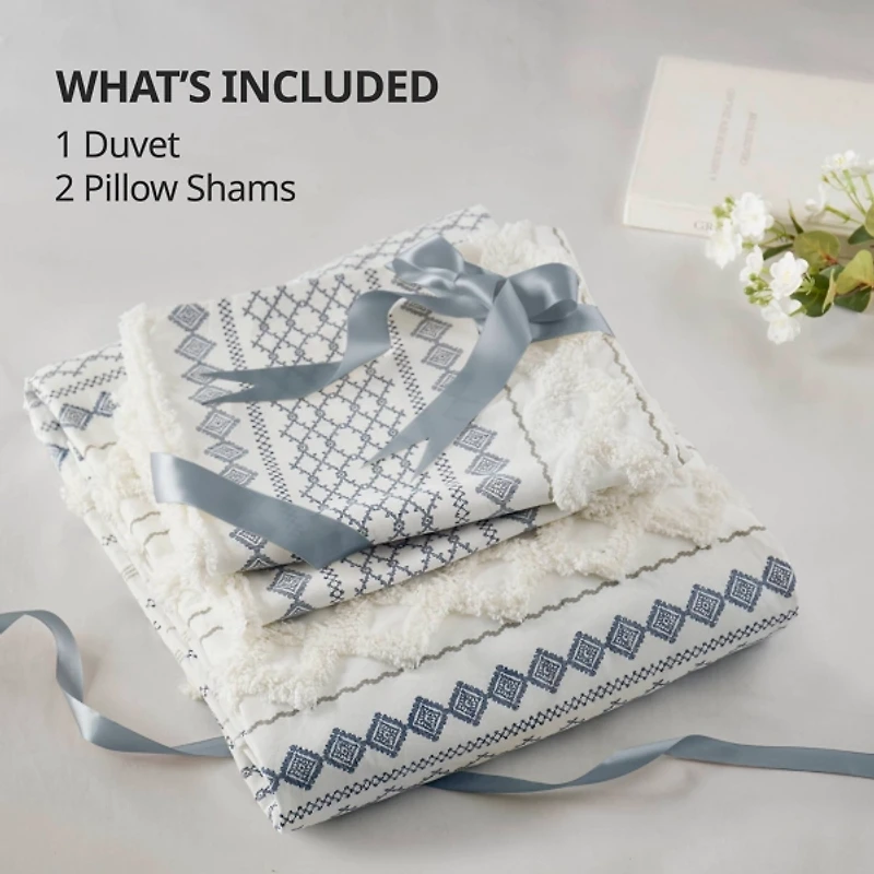 Ink + Ivy Blue Imani 3-pc. King Duvet Cover Set