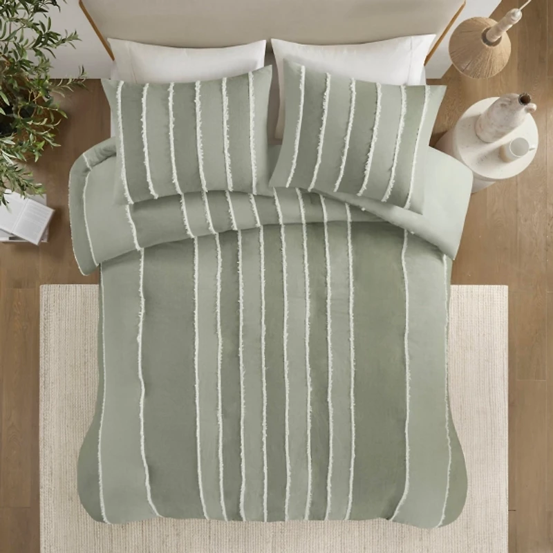 Ink + Ivy Green Shay 3-pc. Queen Duvet Cover Set