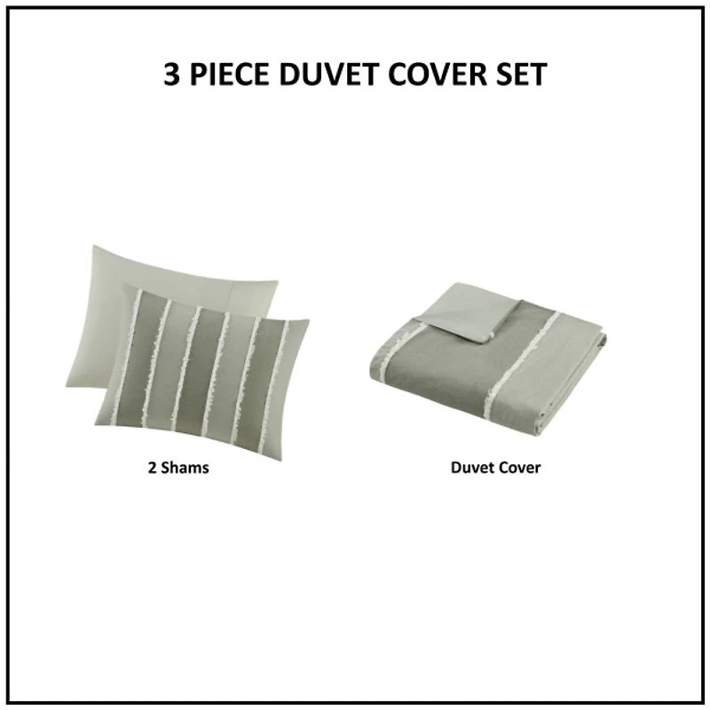Ink + Ivy Green Shay 3-pc. King Duvet Cover Set