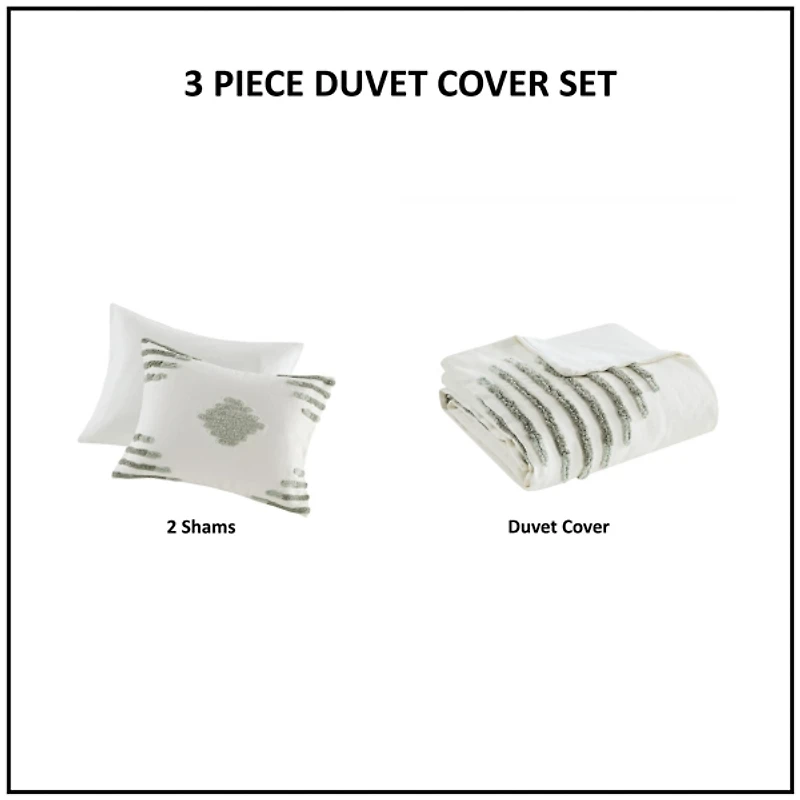 Ink + Ivy Tahli 3-pc.King Duvet Cover Set