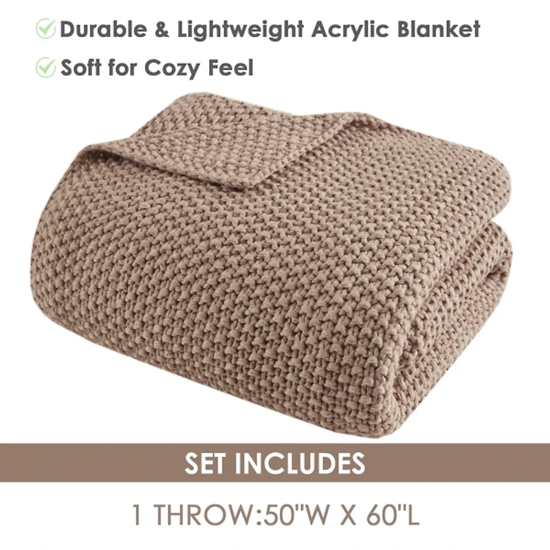 Ink + Ivy Brown Bree Knit Throw