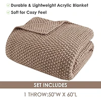 Ink + Ivy Brown Bree Knit Throw