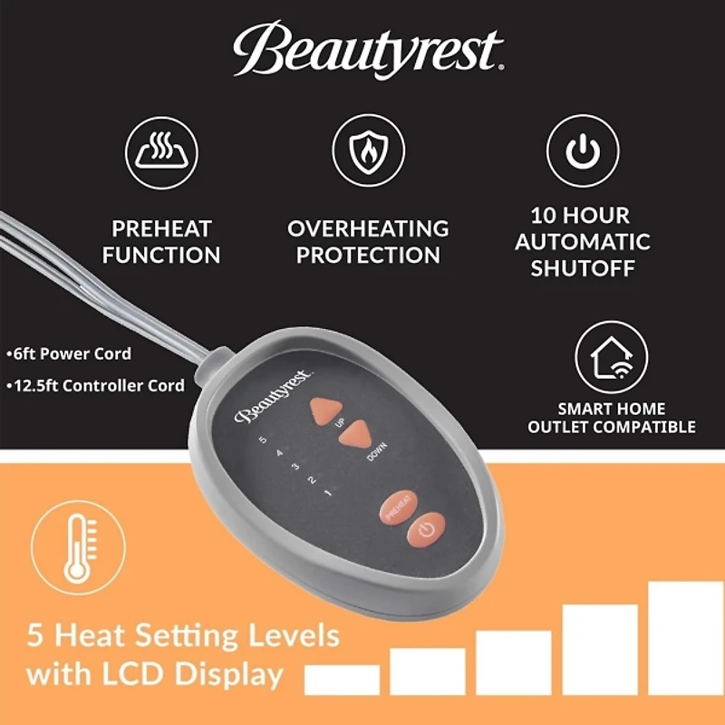 Beautyrest Cool Touch Heated Twin Mattress Pad