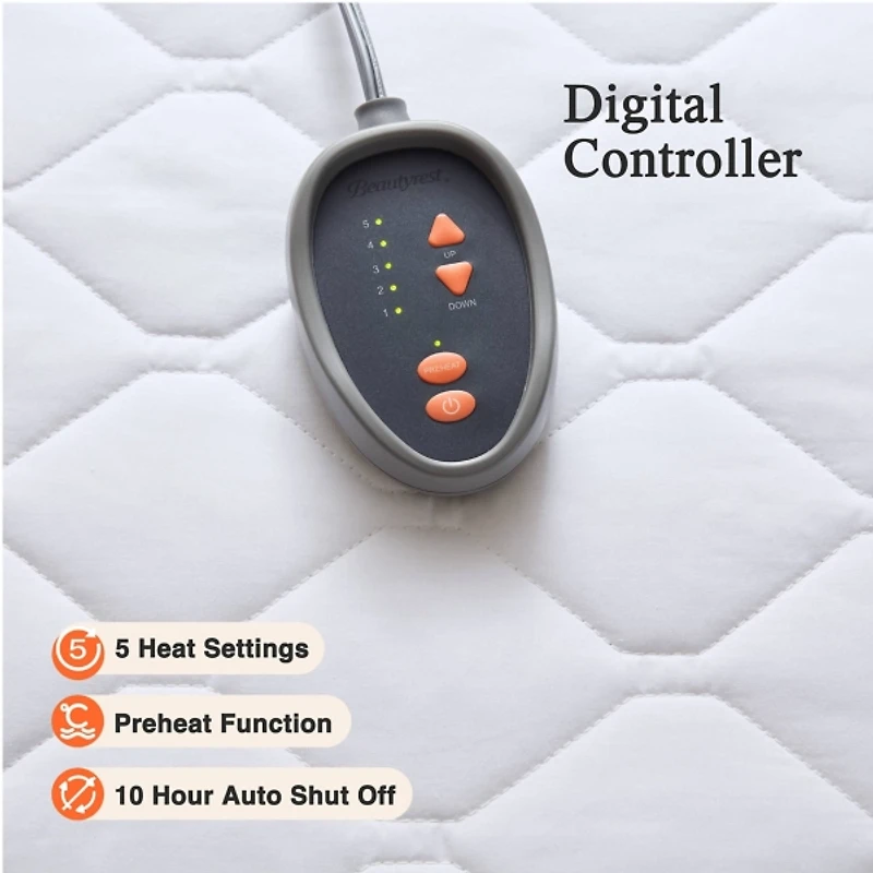 Beautyrest Heated Cotton Blend Twin Mattress Pad