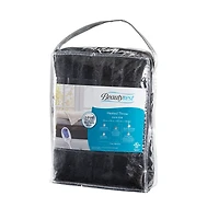 Beautyrest Duke Black Heated Faux Fur Throw