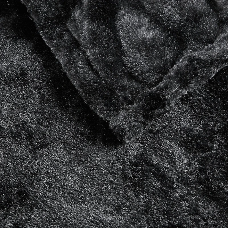 Beautyrest Duke Black Heated Faux Fur Throw