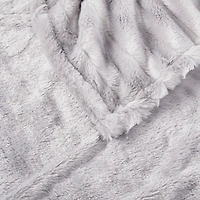 Beautyrest Duke Gray Heated Faux Fur Throw