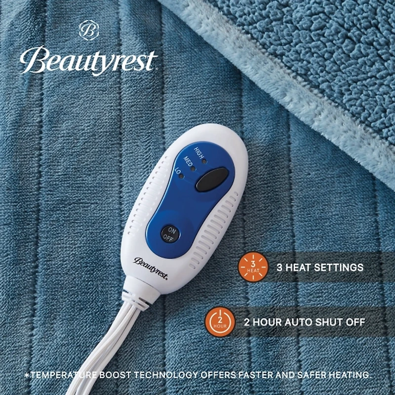 Beautyrest Berber Microlight Heated Throw