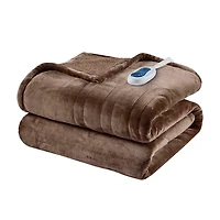 Beautyrest Berber Brown Microlight Heated Throw