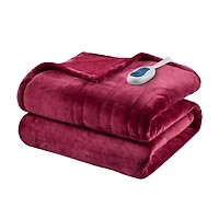 Beautyrest Berber Red Microlight Heated Throw