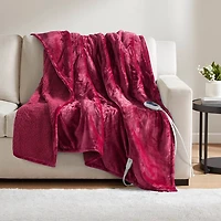 Beautyrest Berber Red Microlight Heated Throw