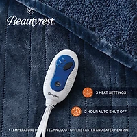 Beautyrest Berber Navy Microlight Heated Throw