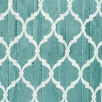 Beautyrest Blue Quatrefoil Ogee Heated Throw