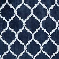Beautyrest Navy Quatrefoil Ogee Heated Throw