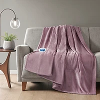 Beautyrest Purple Heated Plush Throw