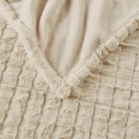 Beautyrest Marselle Cream Heated Faux Fur Throw