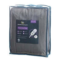 Serta Gray Heated Sherpa Throw