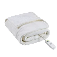 Serta White Heated Sherpa Throw