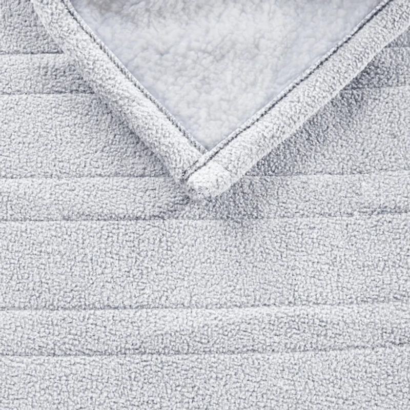 Serta Light Gray Heated Sherpa Throw