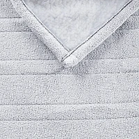 Serta Light Gray Heated Sherpa Throw