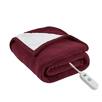 Serta Red Heated Sherpa Throw