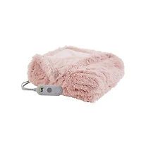 Serta Pink Heated Shaggy Faux Fur Throw