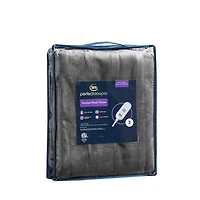 Serta Gray Heated Plush Throw