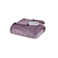 Serta Purple Heated Plush Throw