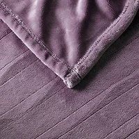 Serta Purple Heated Plush Throw