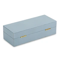 Small Blue Pebbled Leather Decorative Box