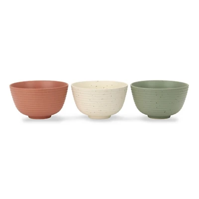 Ribbed Speckled Ceramic Bowls