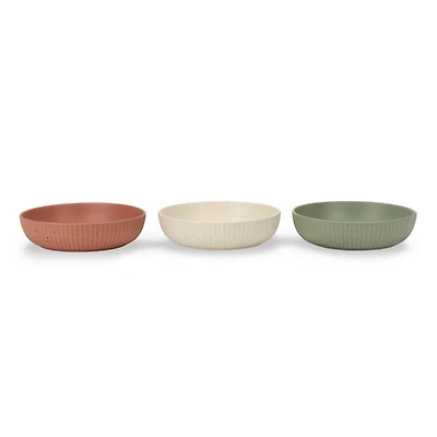 Ribbed Speckled Ceramic Bowls, 8 in.