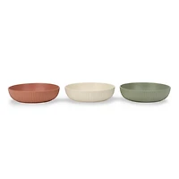 Ribbed Speckled Ceramic Bowls, 8 in.