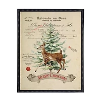 Christmas Deer Collage Framed Art Print