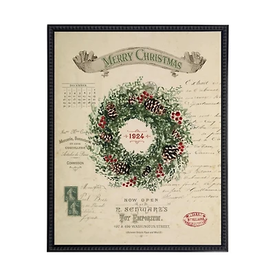 Christmas Wreath Collage Framed Art Print