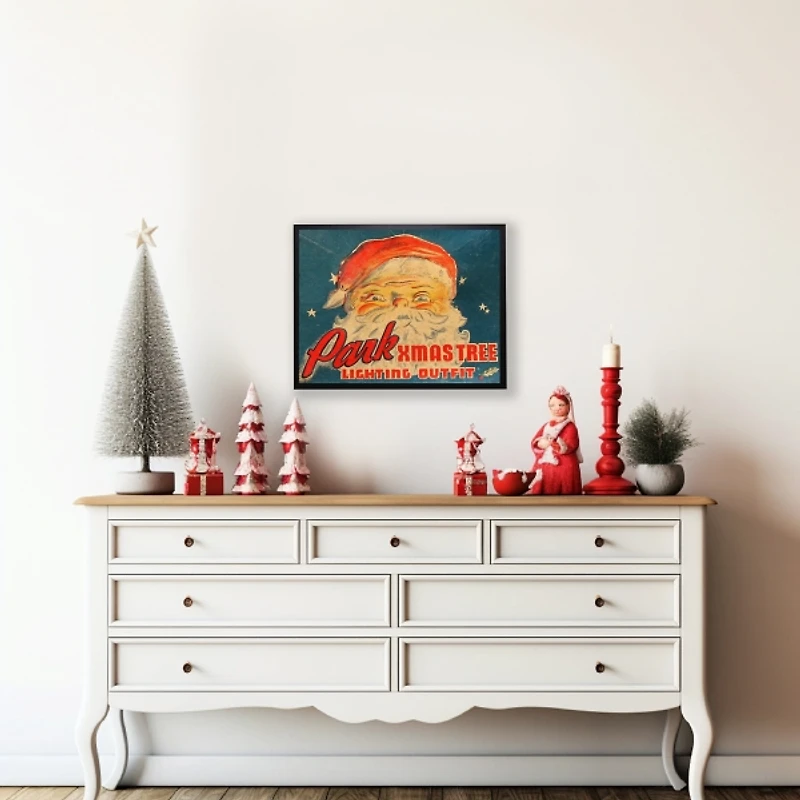 Park Christmas Tree Lighting Framed Art Print