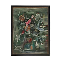 Christmas Ornament Gold Bead Framed Art Print