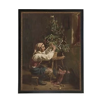 Christmas Tree Decorating Beaded Framed Art Print