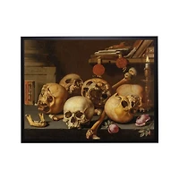 Skeletons on Table Halloween Framed Art Print