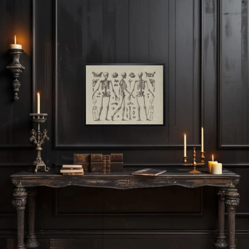 Skeleton Body Halloween Framed Art Print