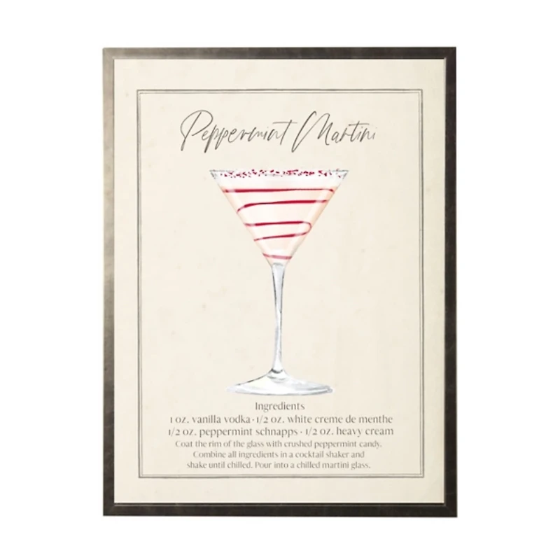 Peppermint Martini Pewter Framed Art Print
