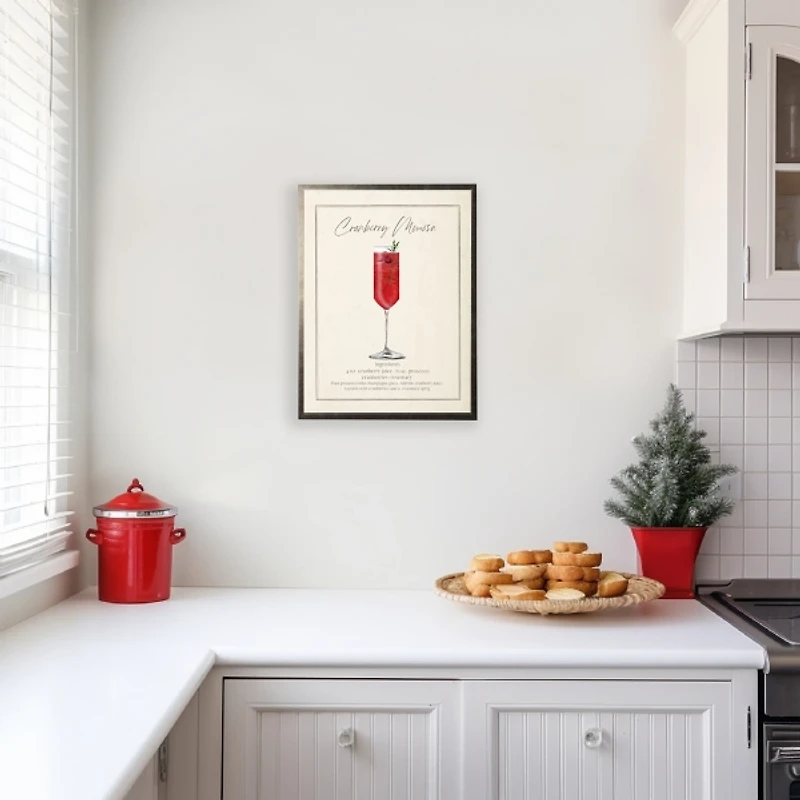 Cranberry Mimosa Pewter Framed Art Print
