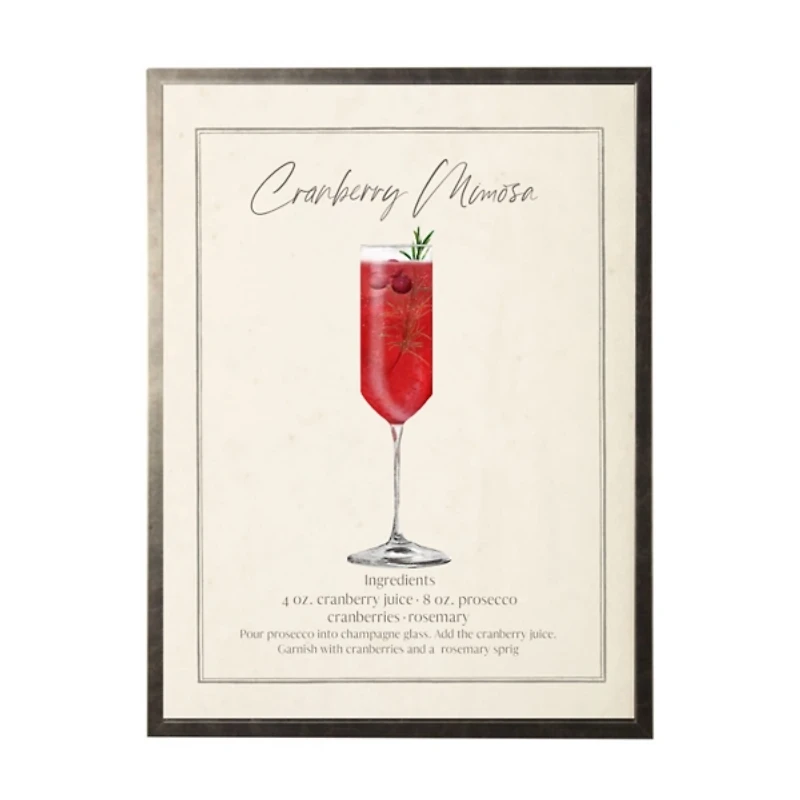 Cranberry Mimosa Pewter Framed Art Print