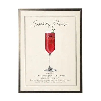 Cranberry Mimosa Pewter Framed Art Print