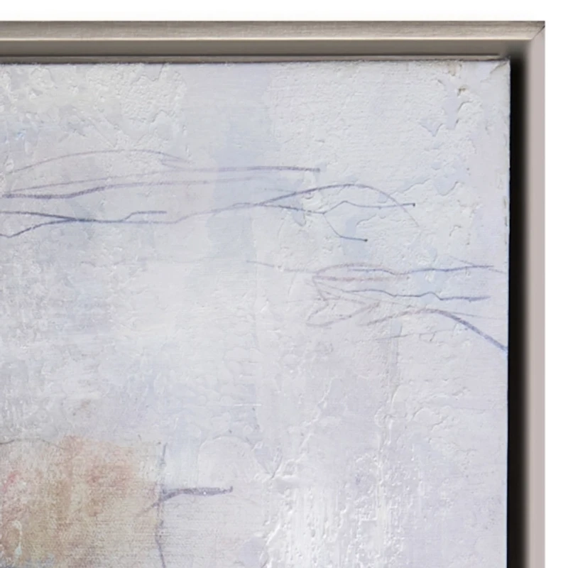 Blue Abstract Silver Framed Canvas Art Print