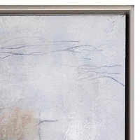 Blue Abstract Silver Framed Canvas Art Print